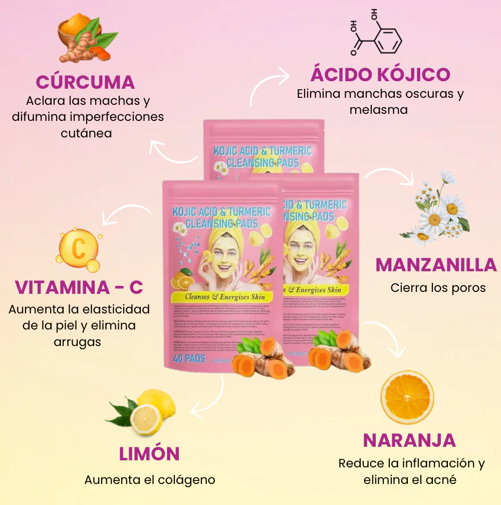 Almohadillas Aclarantes de Cúrcuma y Ácido Kójico - Image 2