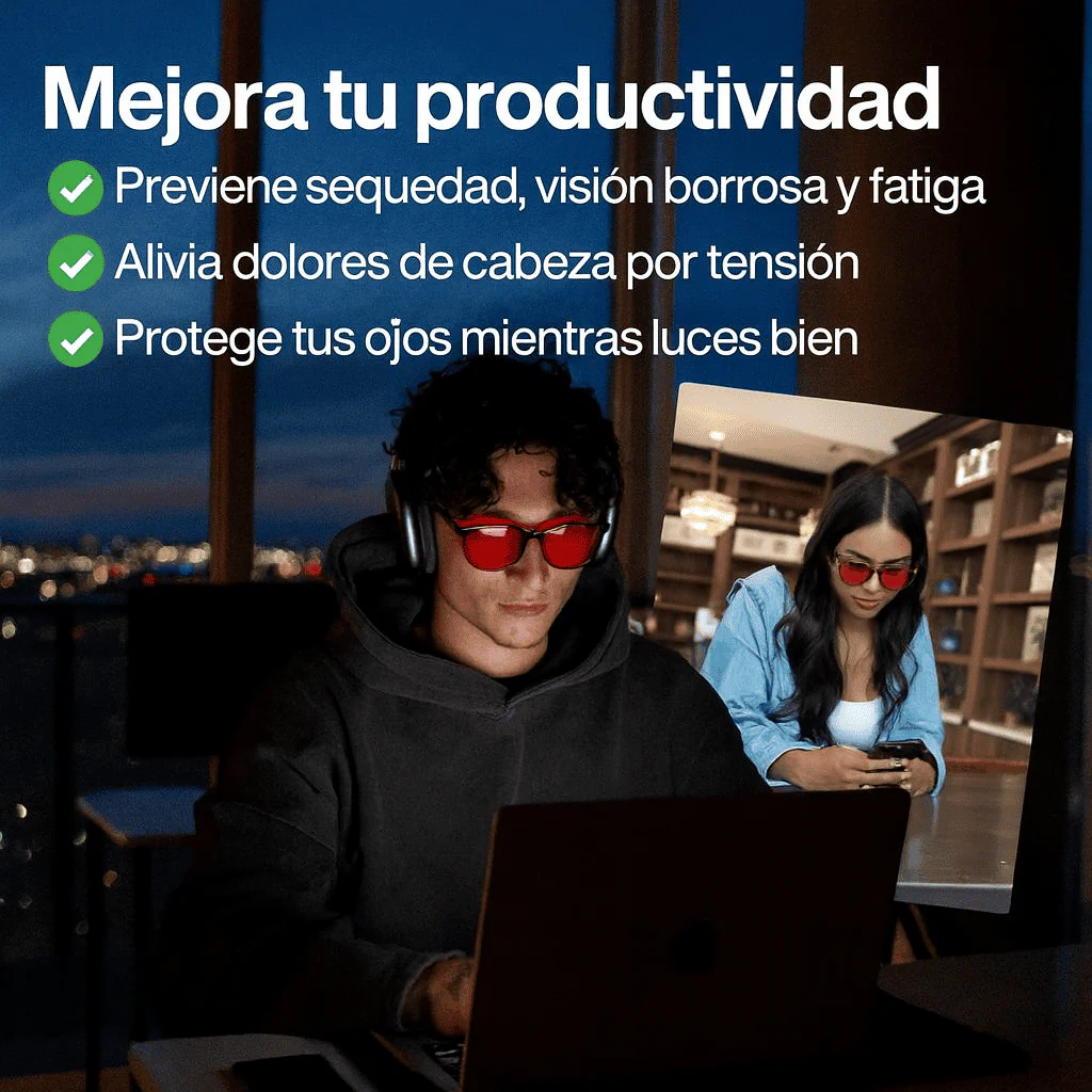 VISION™ Gafas Unisex Lente Rojo con Luz Azul PAGA 1 LLEVA 2 - Image 10